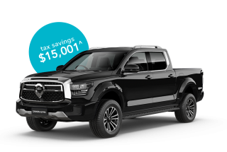 Novate a GWM Cannon Alpha Lux Auto 4WD Dual Cab through RemServ and you could save on tax.